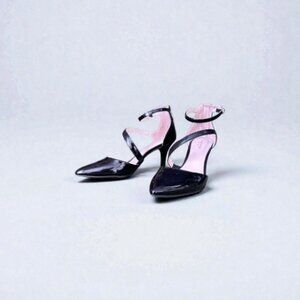 Liz Claiborne Black 'Hudson' Patent Leather Pumps with Rear Zip - Size 8.5